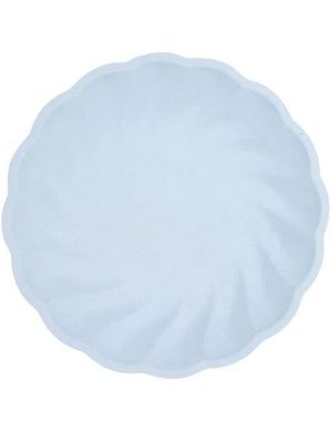 6 st Vert Decor Runda Blå Papperstallrikar 19 cm - Miljövänliga