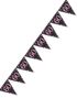 60-Års Firande - 4 Meter Svart och Rosa Glittrande Flaggbanner