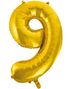 JUMBO Guldfärgade Sifferballonger 0-9 - 86 cm