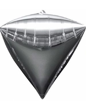 3 stk Silverfärgad Metallisk Diamondz Folieballong 50x38 cm