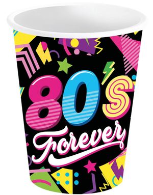 6 st Pappkrus 80s Forever 240 ml