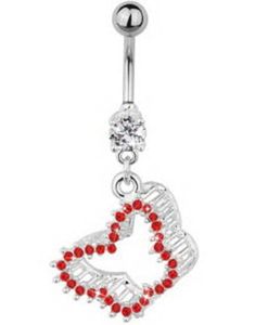 Sparkling Butterfly Navelpiercing - Röd