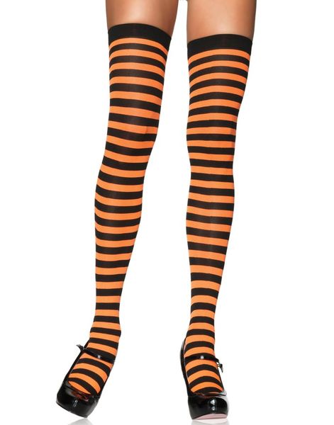 Randiga Svarta och Orange Strumpor