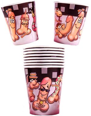 10 stk Pappkrus med Penis Motiv 270 ml - Willy