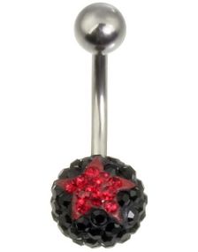 Stardom Navelpiercing - Svart/Röd