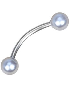 Ögonbrynspiercing med Grå Pärlor