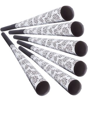 6 st - Happy New Year Festtrumpeter Silver