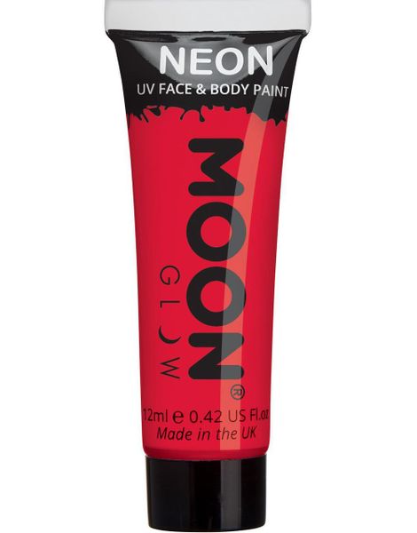 Röd Neon UV/Blacklight Ansikts- och Kroppsfärg 12 ml