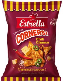 Estrella Corners Chili Cheese - Maischips med Chili og Ostesmak 160 gram