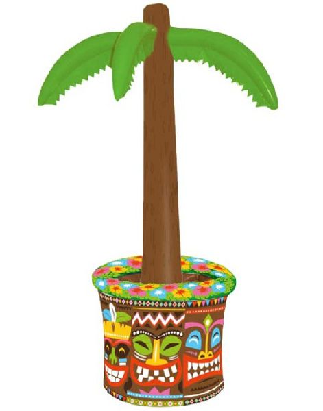 Uppblåsbar Palm Kylbassäng med Tiki Motiv 66 cm