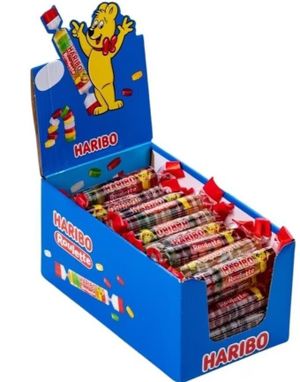50 stk Haribo Roulette Fruit - Vingummi med Fruktsmak - Hel Eske 1,25 kg
