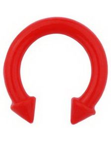 Horseshoe Spiked Ends - Röd Öronpiercing i Silikon
