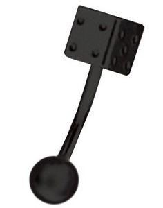 Banan With Dice & Ball - 1,2 x 8 mm Svart Ögonbrynspiercing