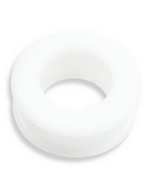 Vit Piercing Tunnel i Silikon med Bred Kant