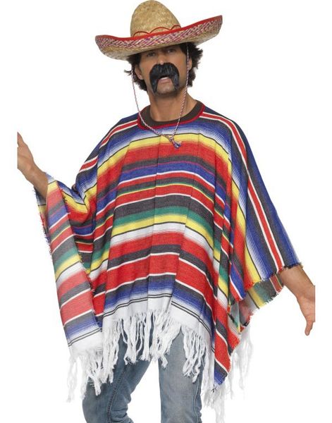 Flerfärgad Mexikansk Poncho