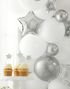 50 stk Glossy Sølvfargede Ballonger 12 cm