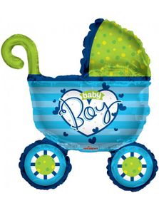 Baby Boy Barnvagn - STOR Folieballong 91 cm