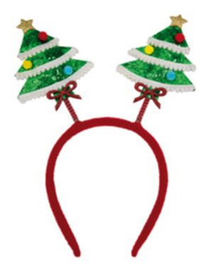 Diadem med Rörliga och Glittrande Julgranar