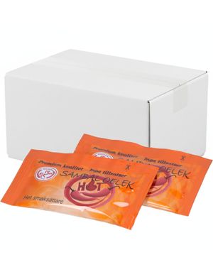 100 stk Premium Sambal Oelek / Stærk Krydderipasta I Portionspakker 1 kg