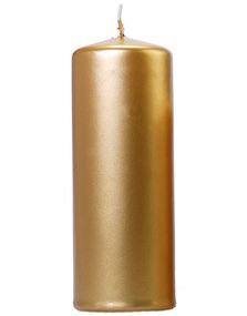 6 stk Metalliskt Guldfärgade Blockljus 15x6 cm