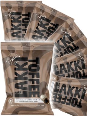 12 stk Narr Lakki Toffee - Lakris i Melkesjokolade og Hvit Sjokolade med Toffeesmak - Hel Eske 1,2kg