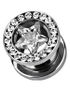 Diamond Star - Silverfärgad Piercing Tunnel