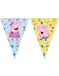 230 cm Banner med Vimplar - Greta Gris