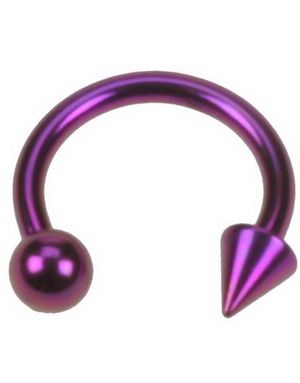 Rund med Ball & Spike - 1.2 x 8 mm Lila Ögonbrynspiercing