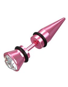 Metallic Rosa Fejkpiercing med Klar Sten
