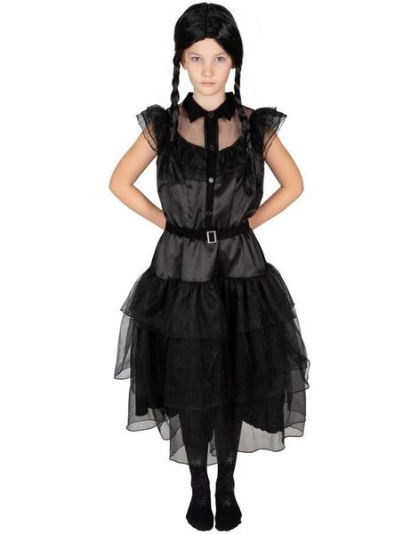 Black Lace Dress - Wednesday Inspirert Kostyme til Barn