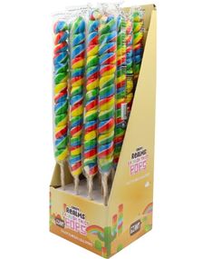 16 stk Candy Realms Giant Rainbow Twist Pops - Regnbuefargede Lange Spiralformede Kjærligheter på Pinne 2 kg