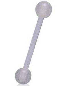 Självlysande Vit Tungpiercing