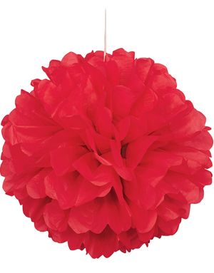 1 st Röd Puff Pom Pom 40 cm