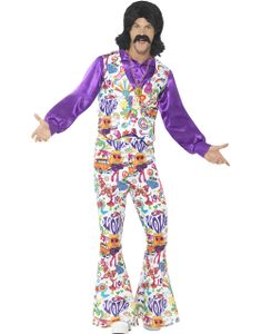 60-Tals Groovy Hippiedräkt till Man