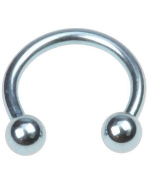 Rund Ljusblå Ögonbrynspiercing med Runda Kulor - 1,2 x 8 mm