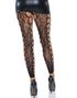 Svart Crotchless Nettingsstrømpebukser med Leopard Motiv