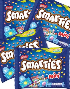 16 påsar Smarties Mini med 11 små kartonger i varje - full kartong