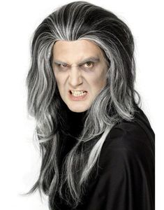 Greve Dracula - Grå/Svart Peruk