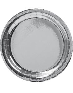 8 stk Små Metalliska Silverfärgade Papptallrikar 18 cm