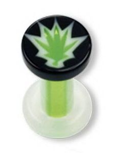 Green Weed - Vit & Svart Piercing Plugg