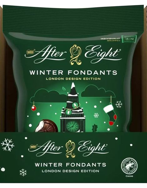 12 stk After Eight Winter Fondants - Mørke Sjokoladebiter med Peppermyntefyll - Hel Eske 0,68 kg