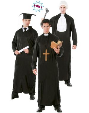 3-i-1 Examen / Präst / Domarkostym