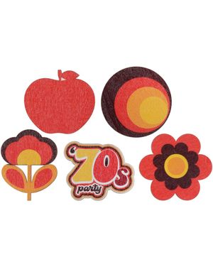 10 stk Dekorasjoner i Treverk 70 Tallet - 70s Party