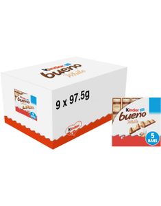 9 stk 5-Packs med Kinder Bueno White Sjokolade - Hel Eske 0,87 kg