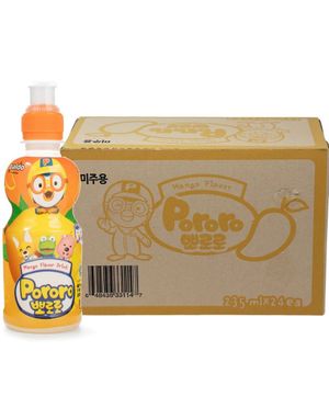 24 stk Pororo Mango Flavoured Drink - Leskedrikk med Mangosmak - Hel Eske 5,64 kg (Korea)