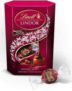 Lindt Lindor dubbelchoklad - mörk och ljus dubbelchokladtryffel med fyllning 200 gram