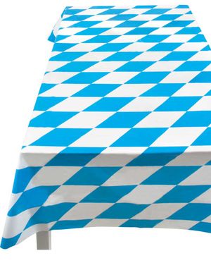 Blå- och vitrutig plast duk Oktoberfest 