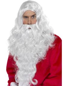 Lång Jultomteperuk och Skägg i Vitt