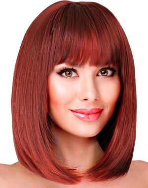 Layla Dream - Burgunder Rød Slett DeLuxe Parykk