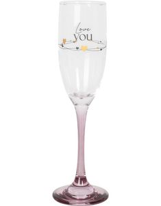 Love You - Champagneglass med Rosa Stett